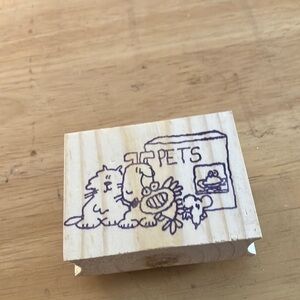 Wooden Pet Stamp with Cartoon Design